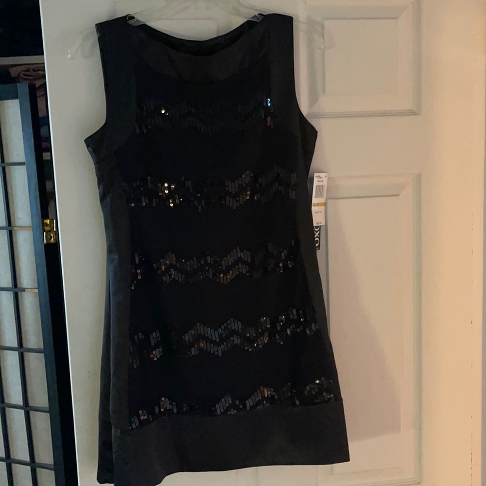 Sequin & satin dress